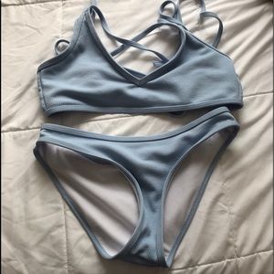 blue bathing suit